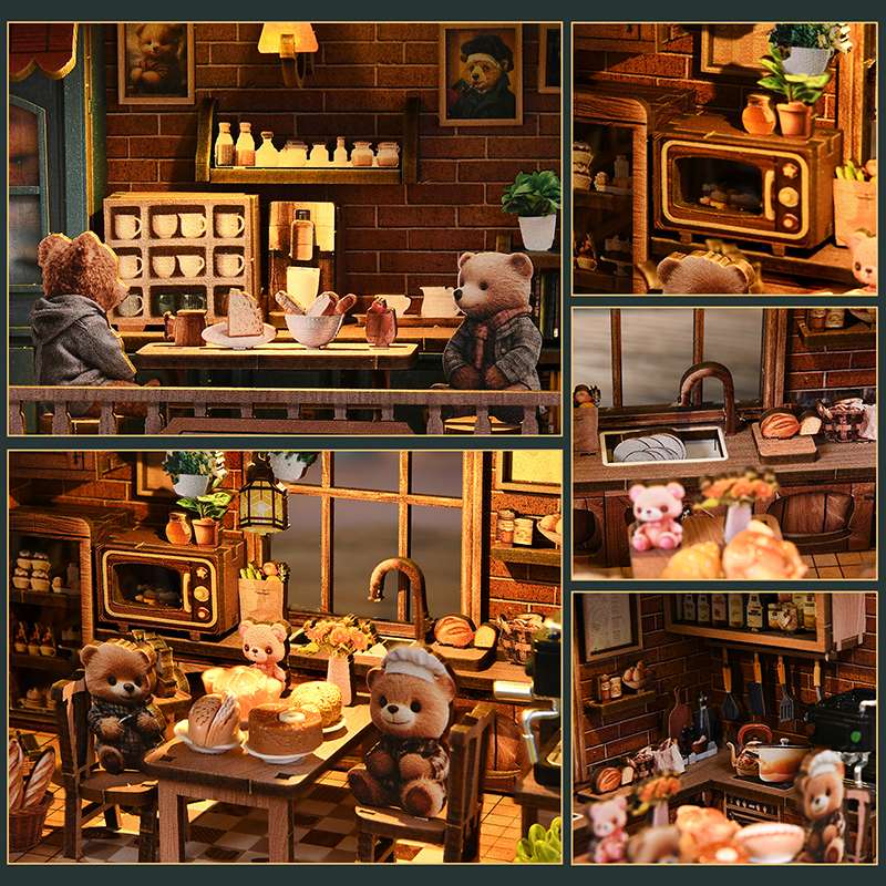 Bear Bistro Time Miniature House Kit