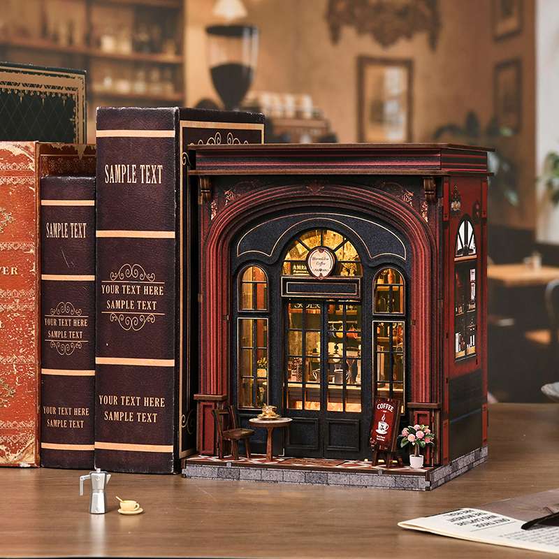 Warm Coffee House Miniature House Kit